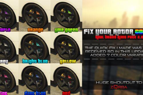 Blue Rotor color fix for Real Brand Rims Pack